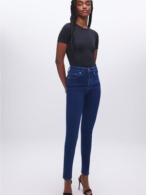 Good American Always Fits Good Waist Skinny Jeans in Dark Blue Wash